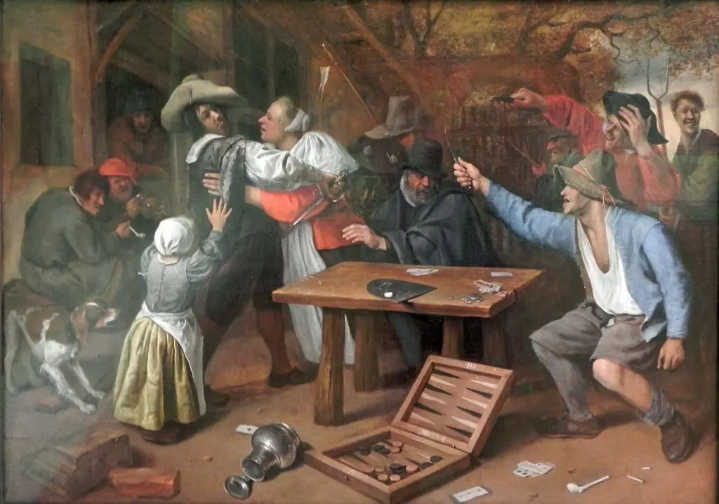 Gamblers Quarrelling, by Jan Steen, oil, 1665