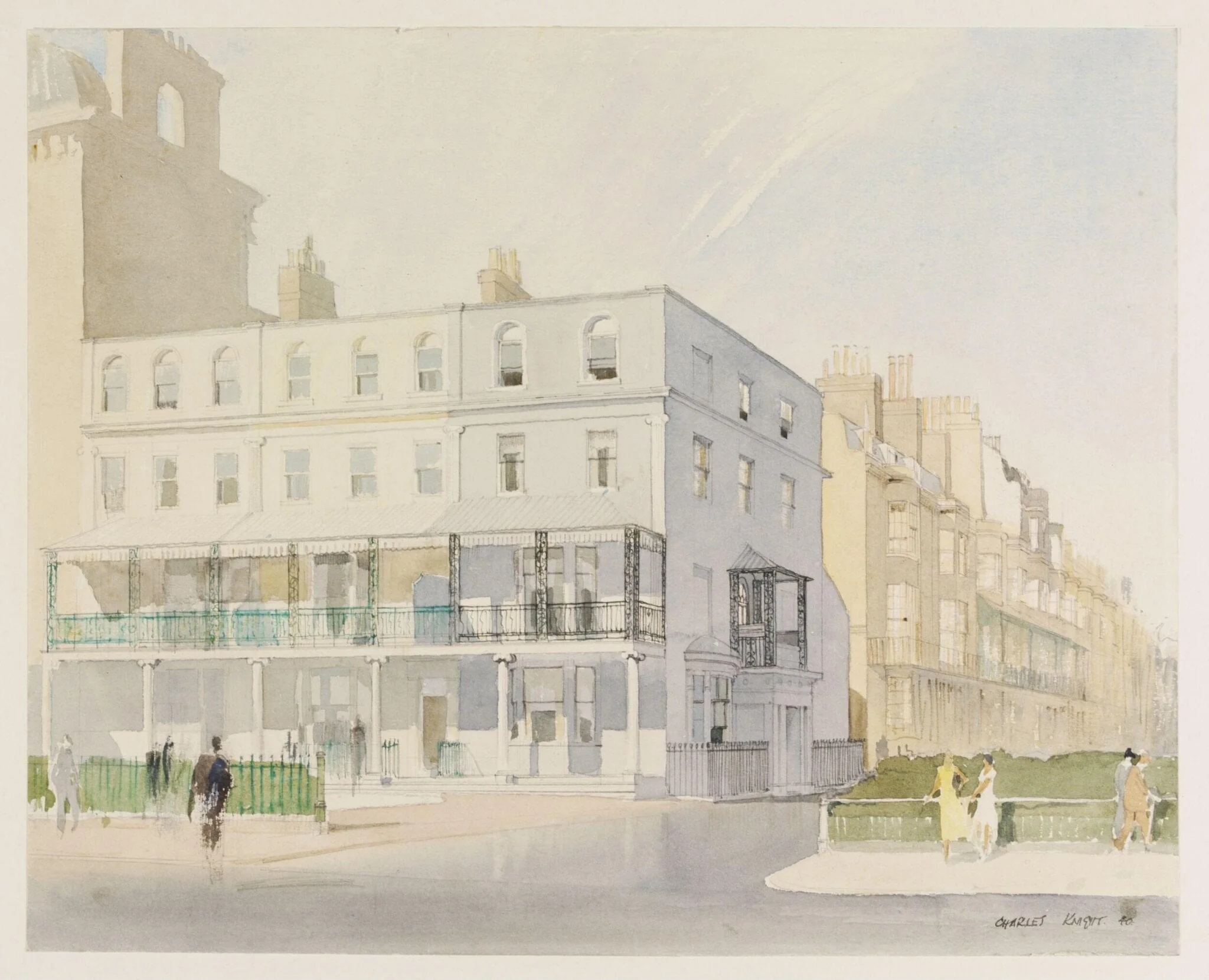 Regency Brighton; houses on Marine Parade and Sussex Square, detail