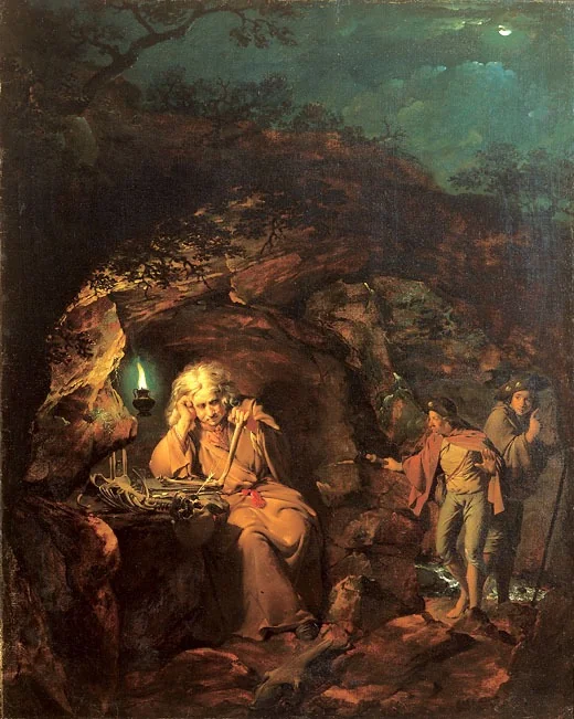 A Philosopher by Lamplight, detail