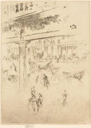 Regent's Quadrant, by James McNeill Whistler, ink, 1880