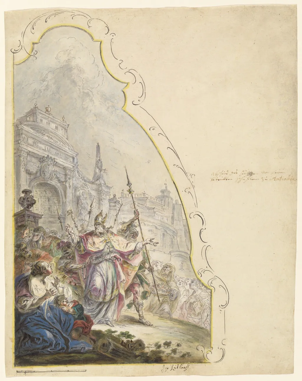 Saint Ignatius Leaving Antioch, by Johann Baptist Enderle, ink, 1773