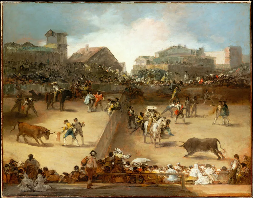 Bullfight in a Divided Ring, by Francisco de Goya, oil, 1816