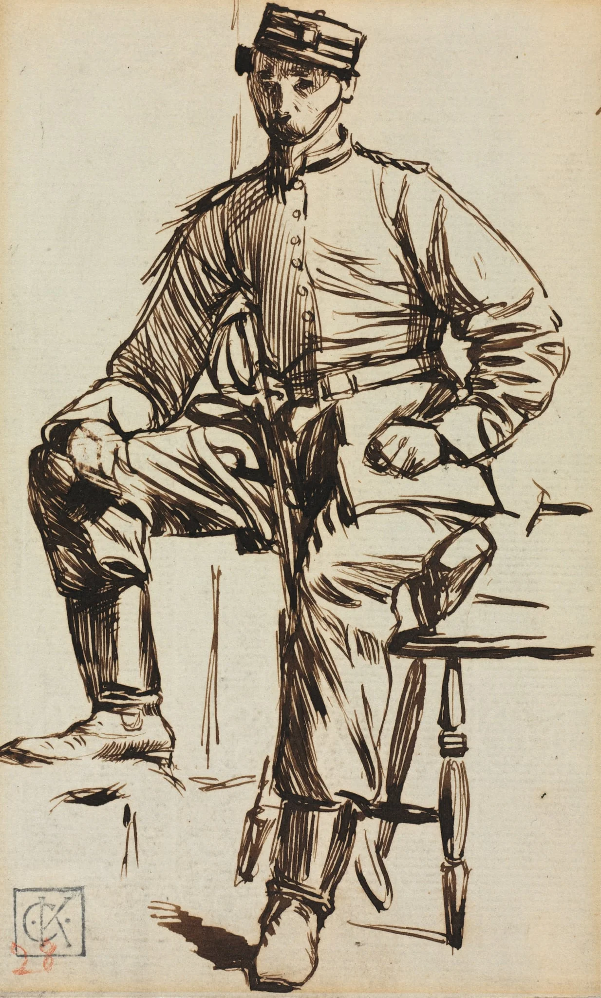 Charles Keene as a Volunteer, detail