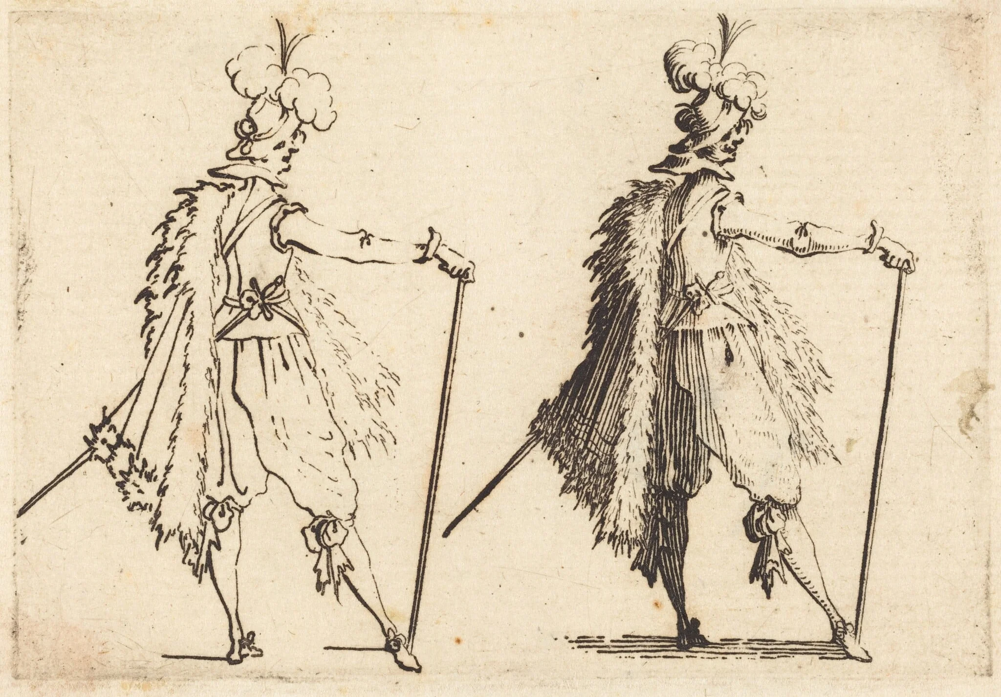 Gentleman with Cane, detail