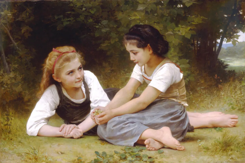The Nut Gatherers, by William Adolphe Bouguereau, oil, 1892