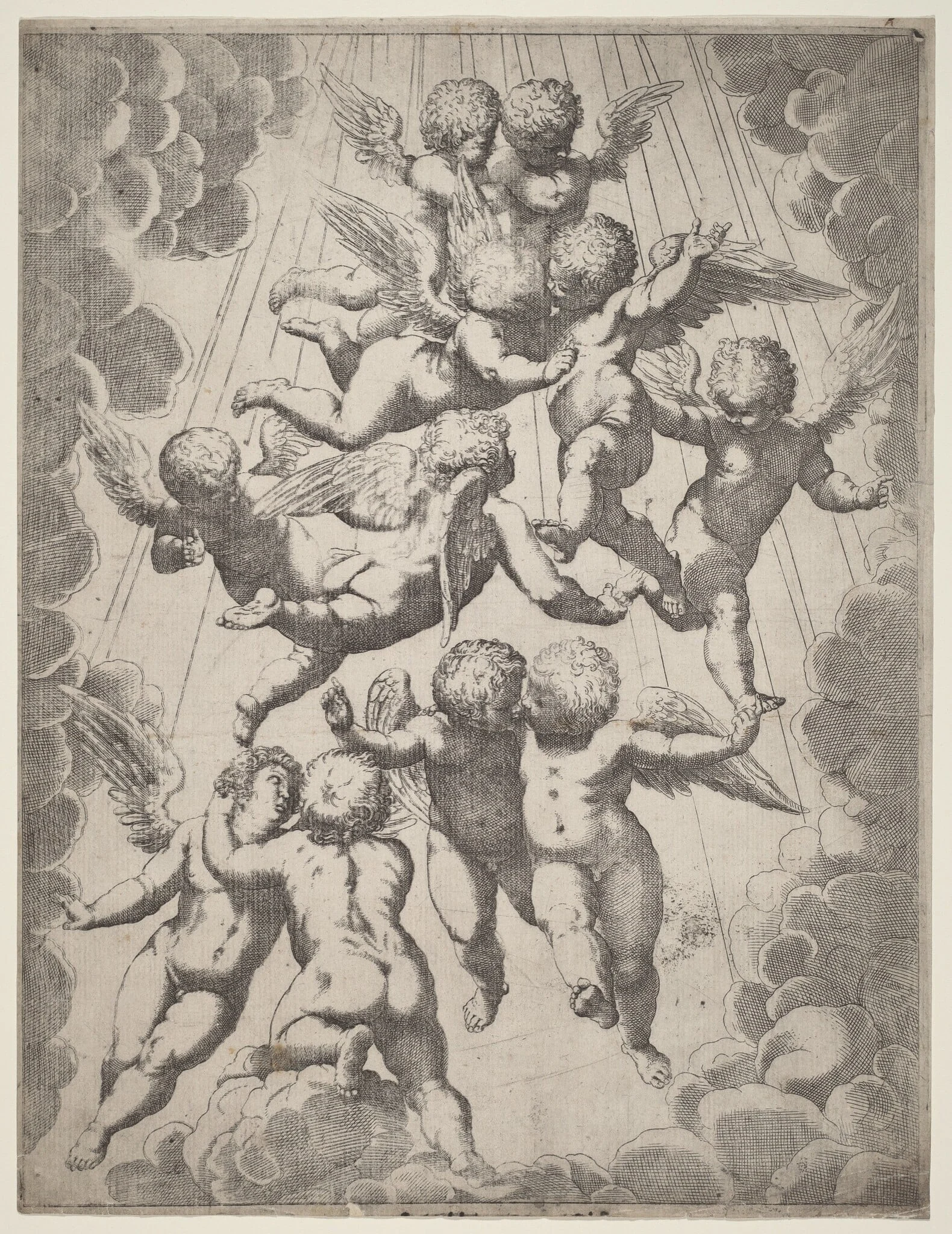 A Group of Angels in Glory, detail