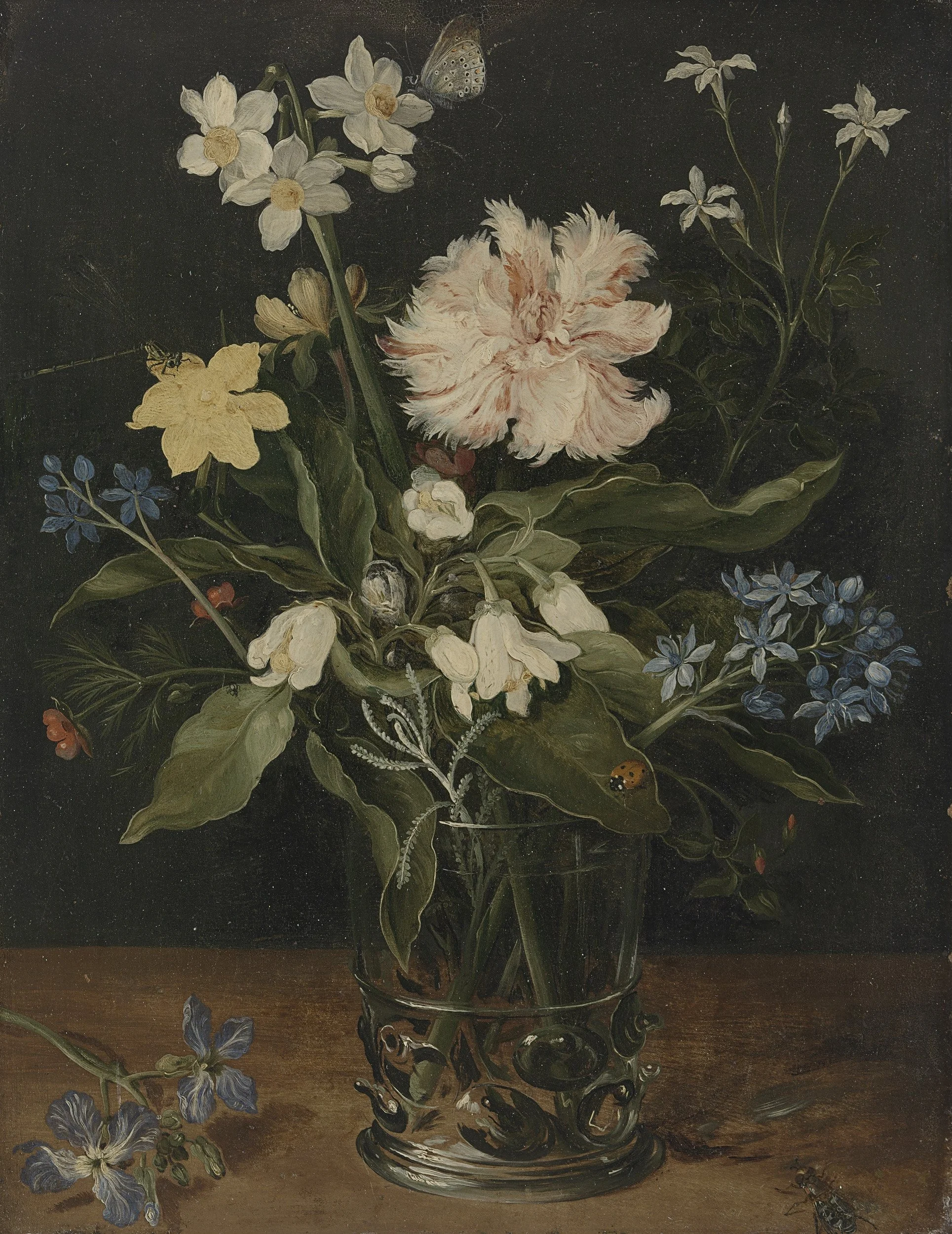 Still Life with Flowers in a Glass, detail