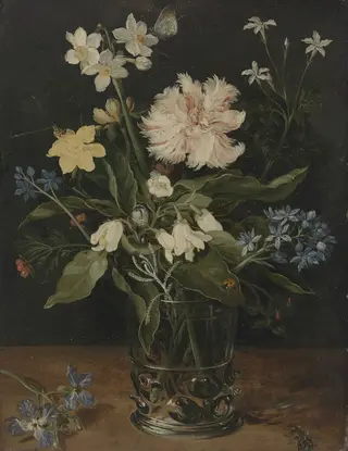 Still Life with Flowers in a Glass, by Jan Brueghel, the elder, oil