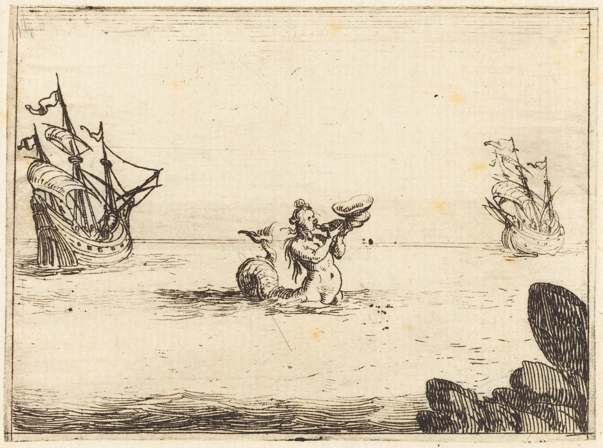 Siren between Two Ships, detail