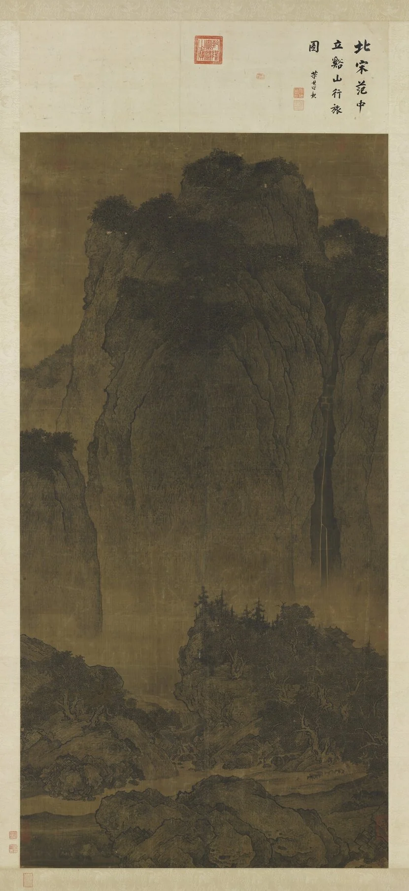 宋范寬谿山行旅圖 軸, detail
