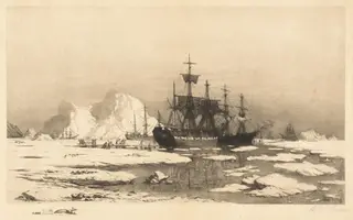 Among the Ice Floes, by William Bradford, ink, 1890