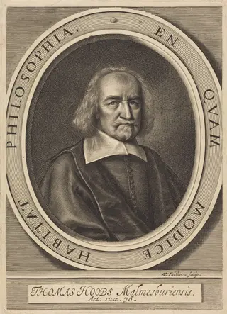 Thomas Hoobs (Thomas Hobbes), by William Faithorne, ink, 1664