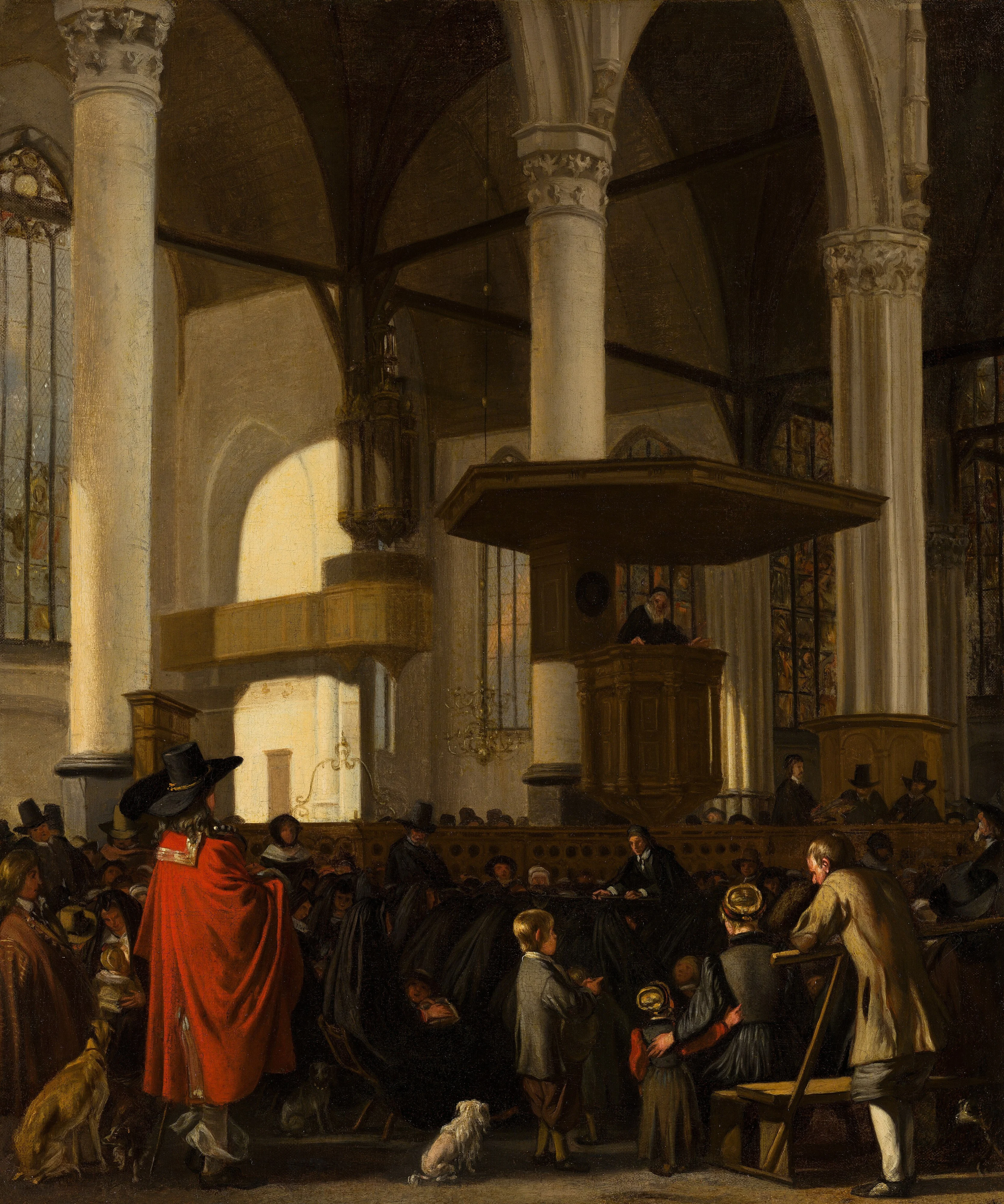 The Oude Kerk in Amsterdam during a Service, detail