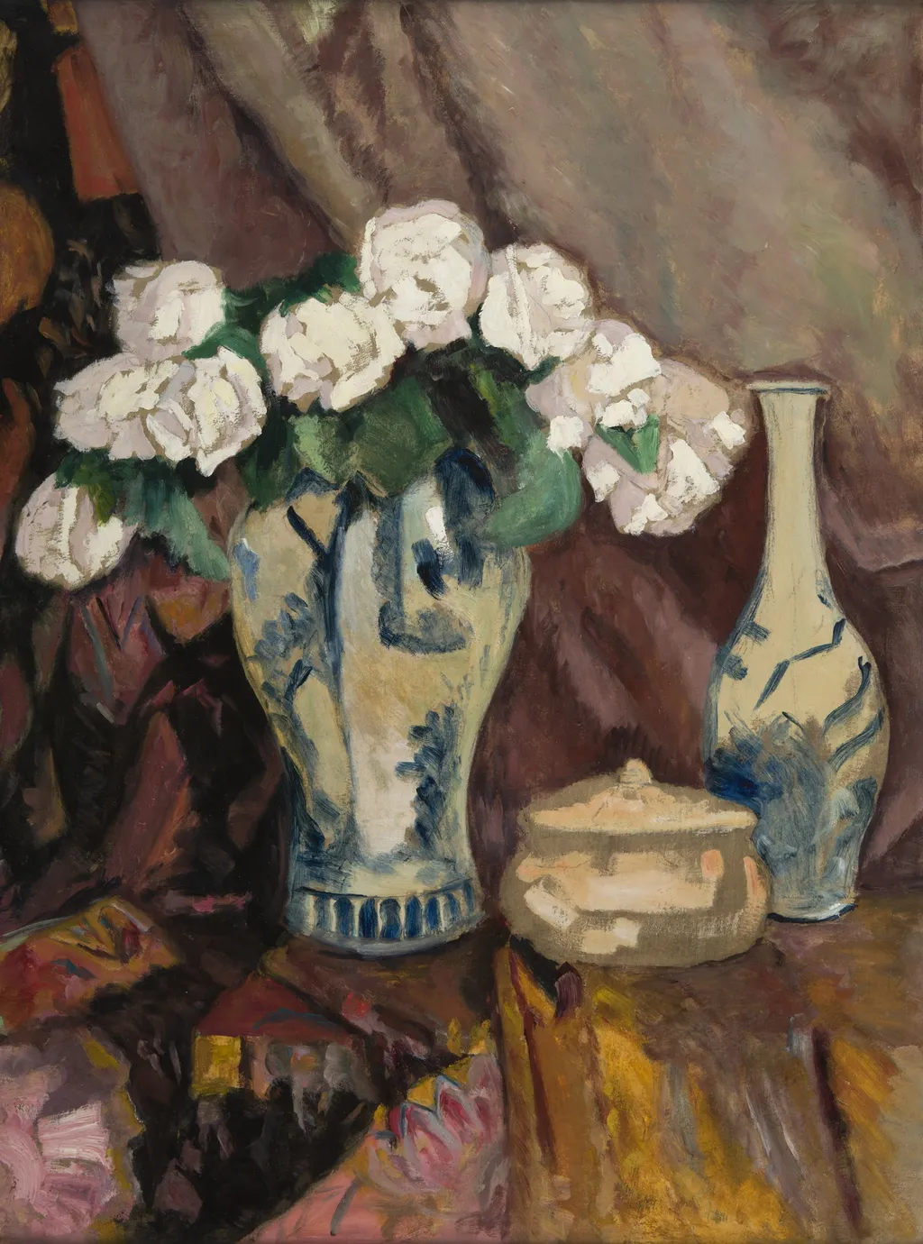 Still Life with White Roses in a Vase, by Stefan Filipkiewicz, unspecified, 1919