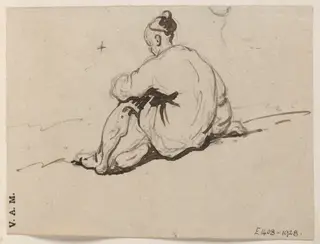 A seated Chinese figure, by George Chinnery, 19