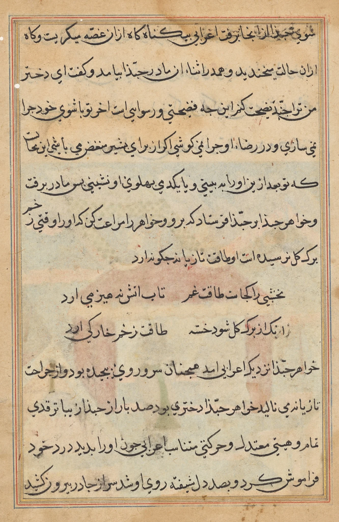 Page from Tales of a Parrot (Tuti-nama): text page, detail