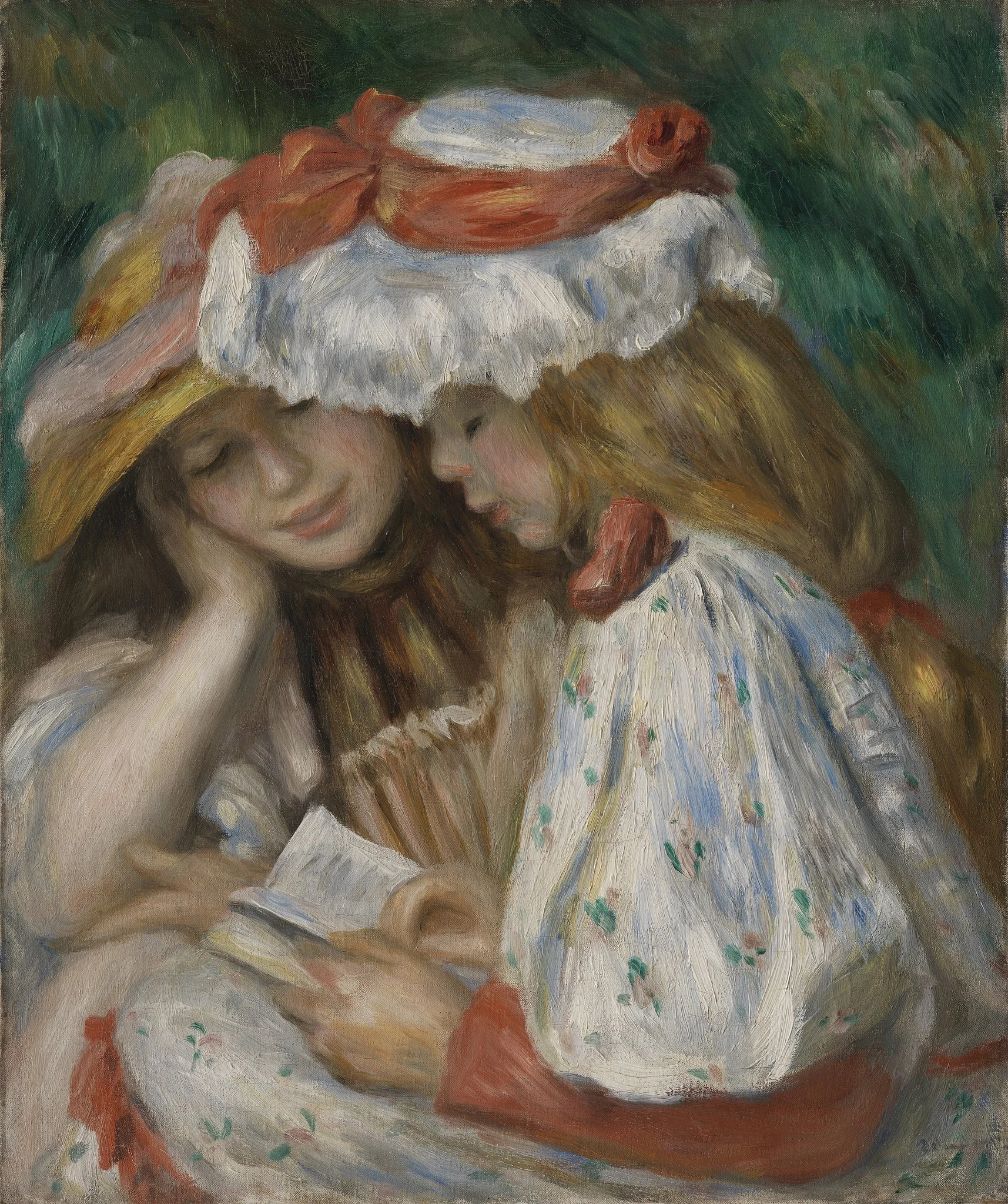 Two Girls Reading, detail