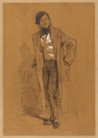 Standing Man, by Paul Gavarni, ink, 1835