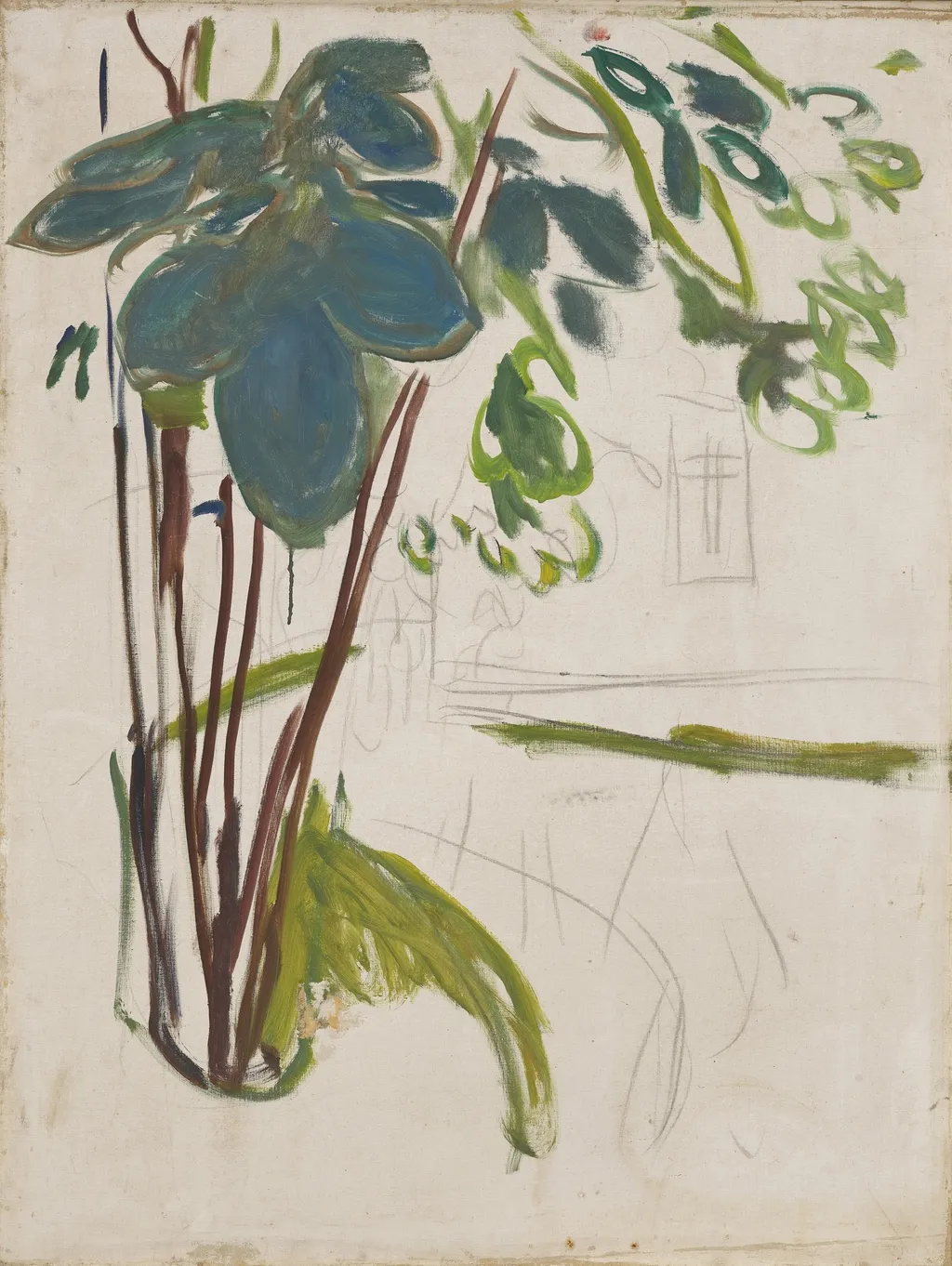 Bush, by Edvard Munch, oil, 1935