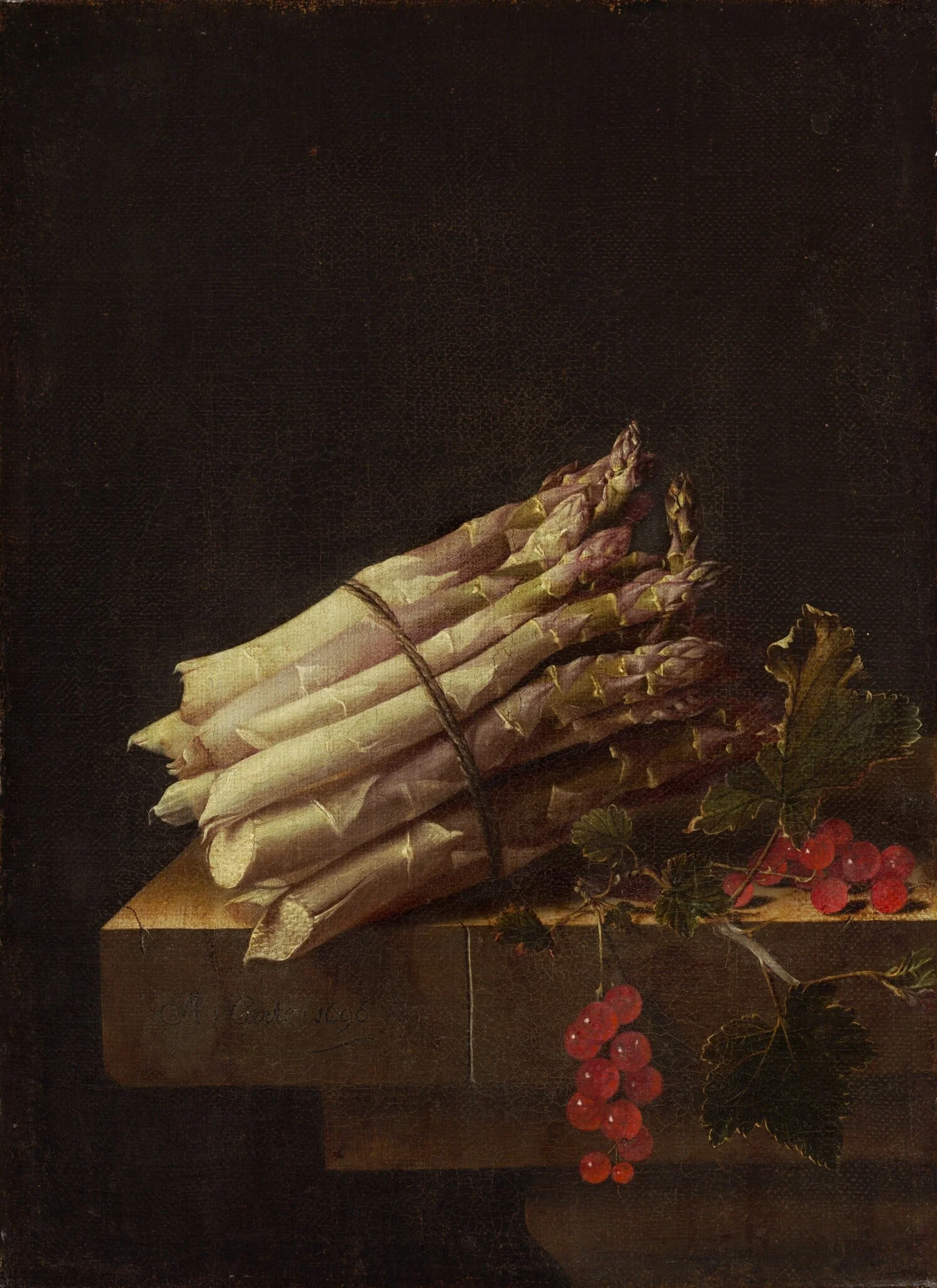 Still Life with Asparagus and Red Currants, detail