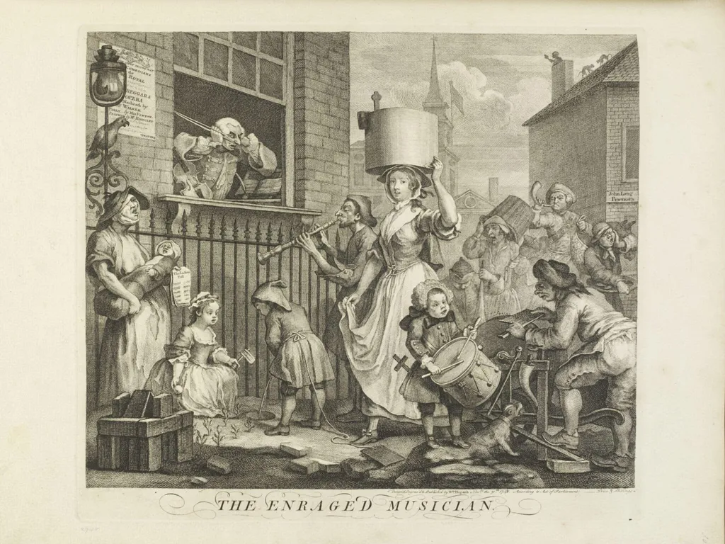 The Enraged Musician, by William Hogarth, 1741