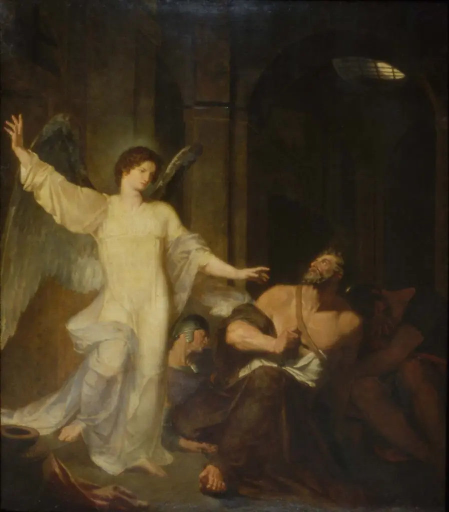 The Angel Releasing St. Peter from Prison, by Washington Allston, oil