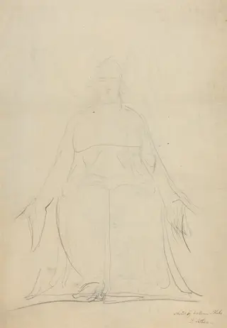 An Ascending Spiral of Figures [recto], by William Blake, graphite, 1820