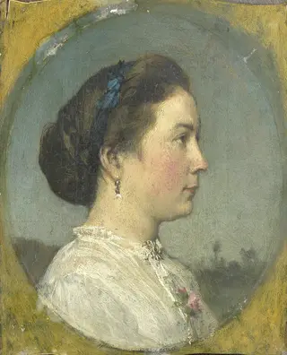 Portrait of Catharina Hendrika Horn, the Artist's Wife, by Jacob Maris, oil, 1867