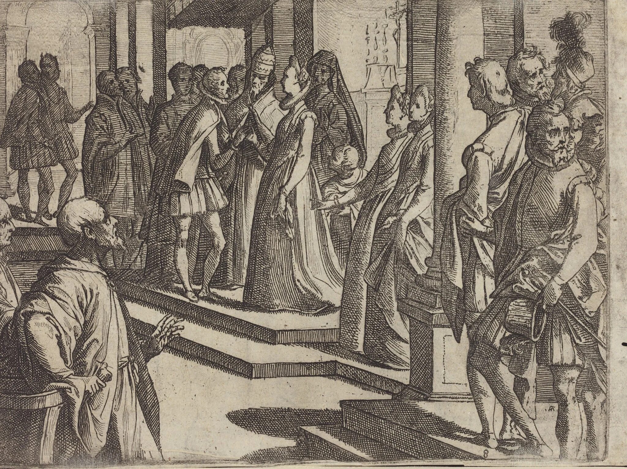 The Betrothal of Margaret of Austria to Philip III, King of Spain [verso], detail