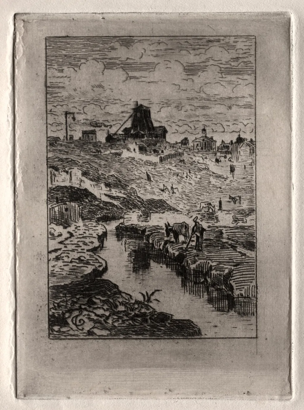 The Well at the Hill of Cailles, by Félix-Hilaire Buhot, 1870