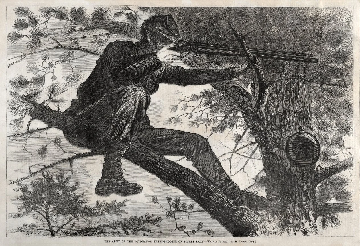 The Army of the Potomac - A Sharpshooter on Picket Duty, detail