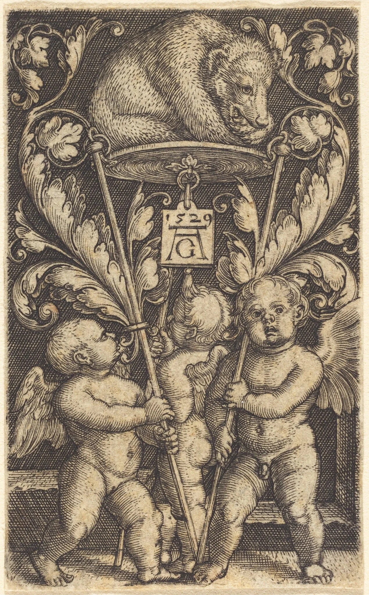 Three Cupids and a Bear, detail
