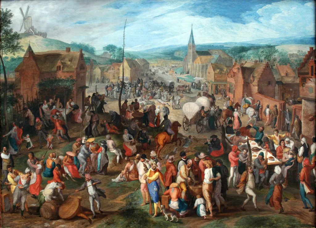 Village Feast, by Gillis Mostaert, unspecified, 1596