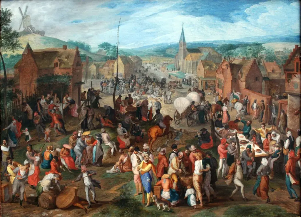 Village Feast, by Gillis Mostaert, unspecified, 1596