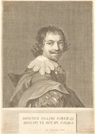 Self-Portrait, by Claude Mellan, ink, 1635