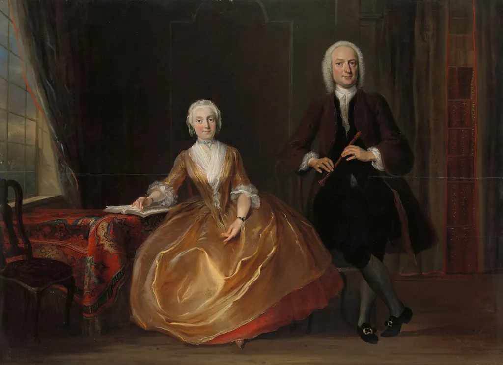 A Couple Making Music, by Cornelis Troost, oil, 1743