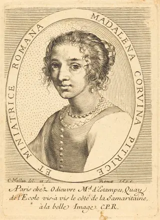 Maddalena Corvina, by Claude Mellan, ink