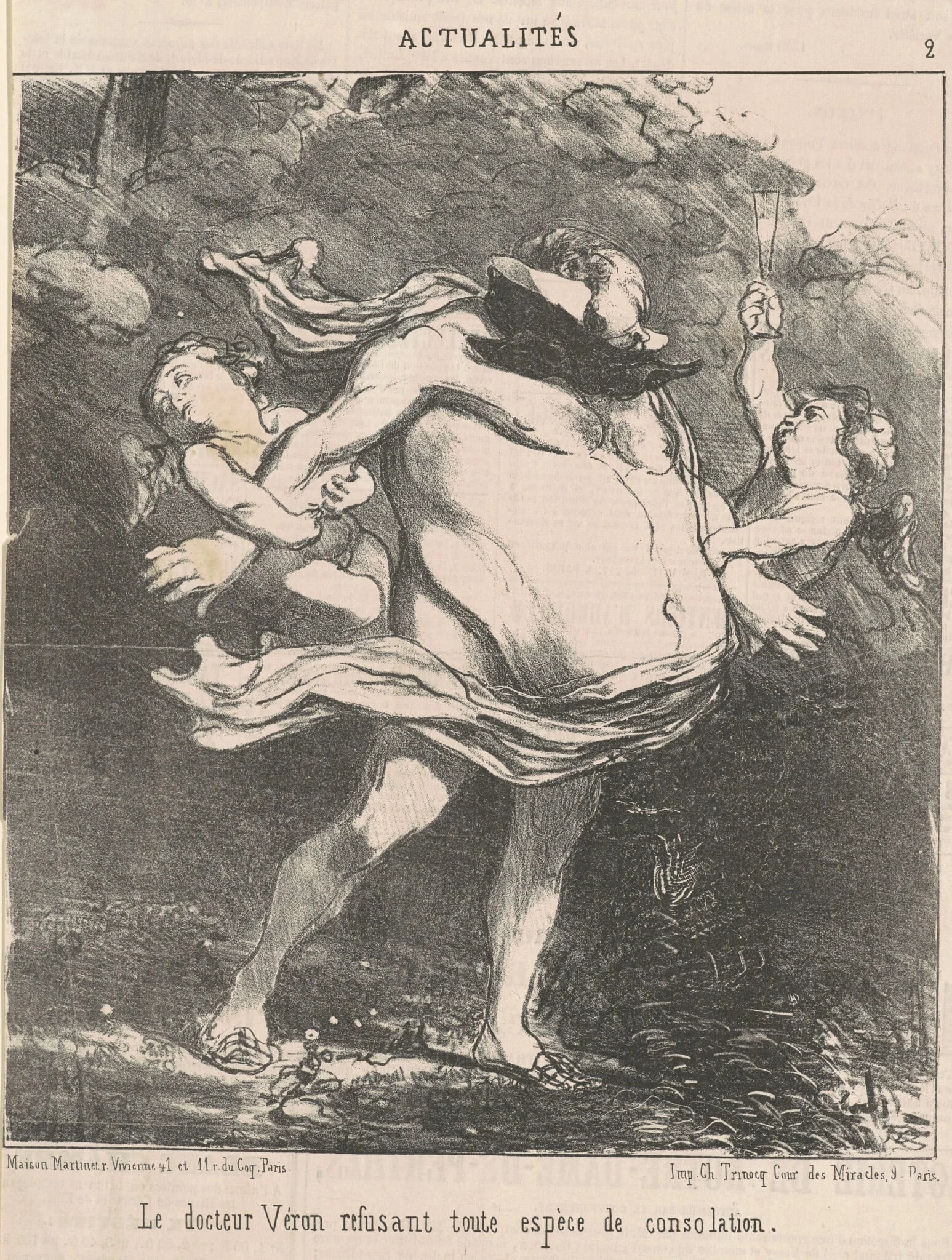 Le docteur Véron refusant ... consolation, detail