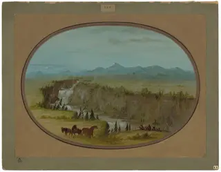 Falls of the Snake River, by George Catlin, oil, 1862
