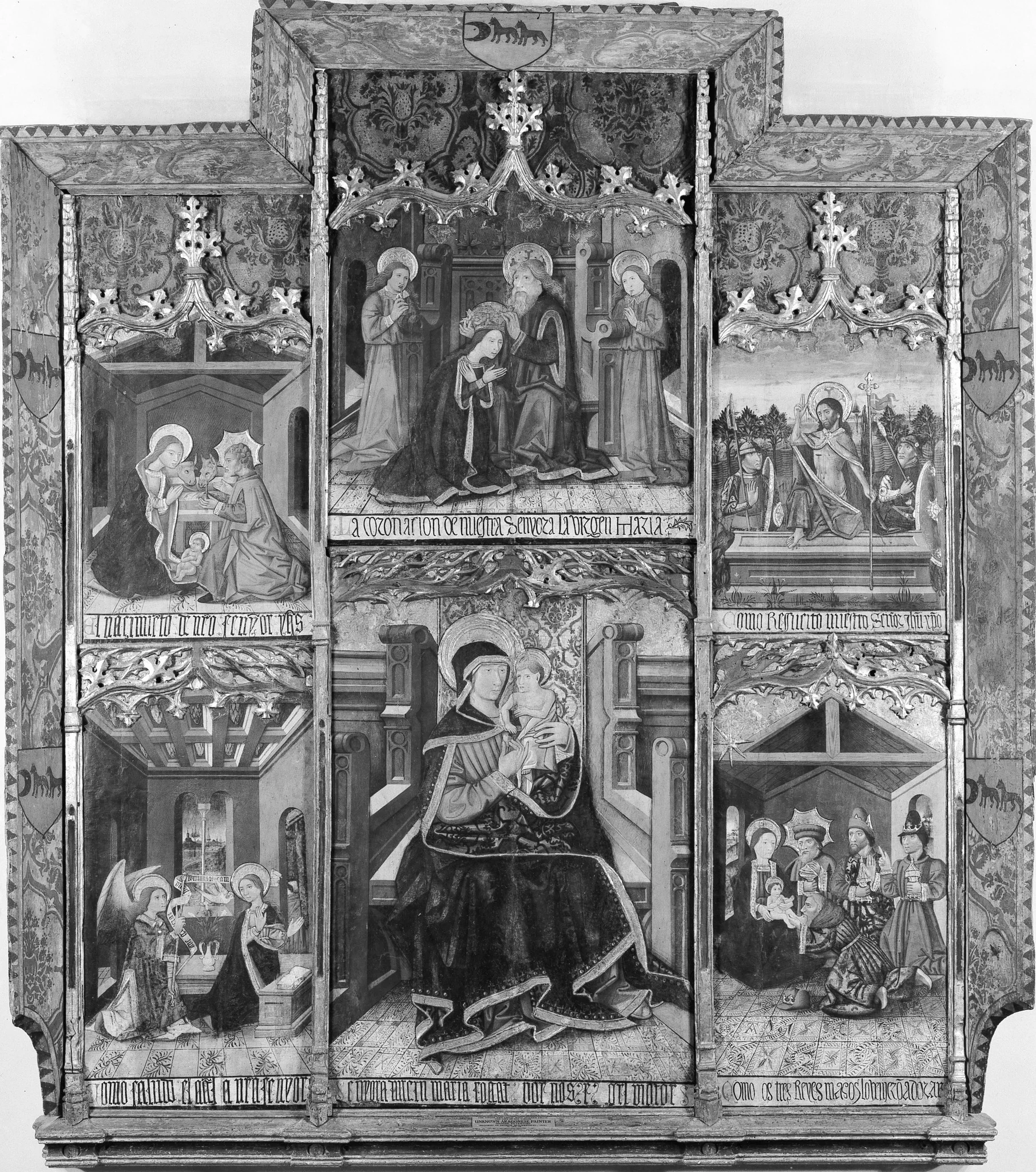 Virgin and Child Enthroned with Scenes from the Life of the Virgin, detail