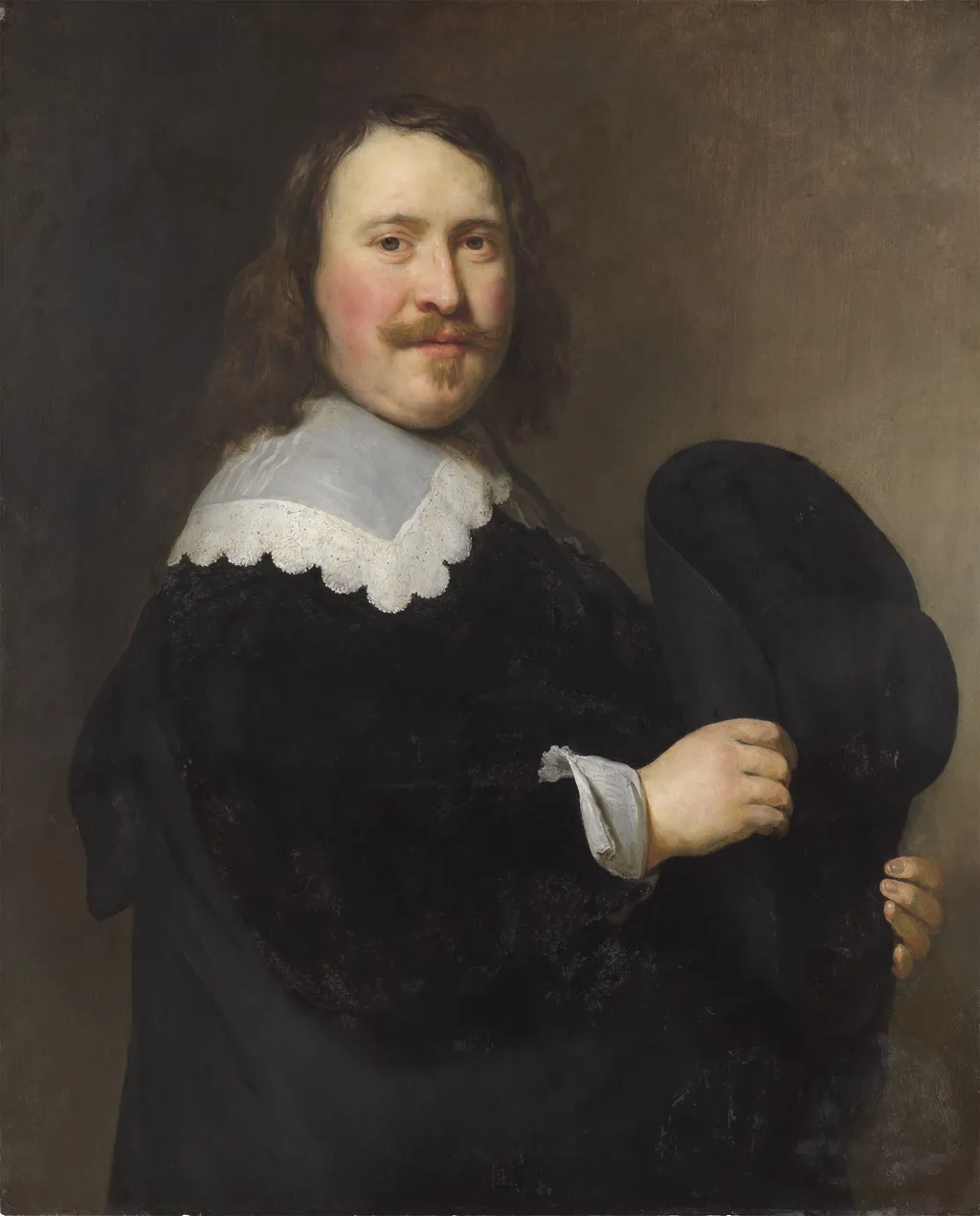 Portrait of a Man with a Hat, by Govert Flinck, oil, 1641