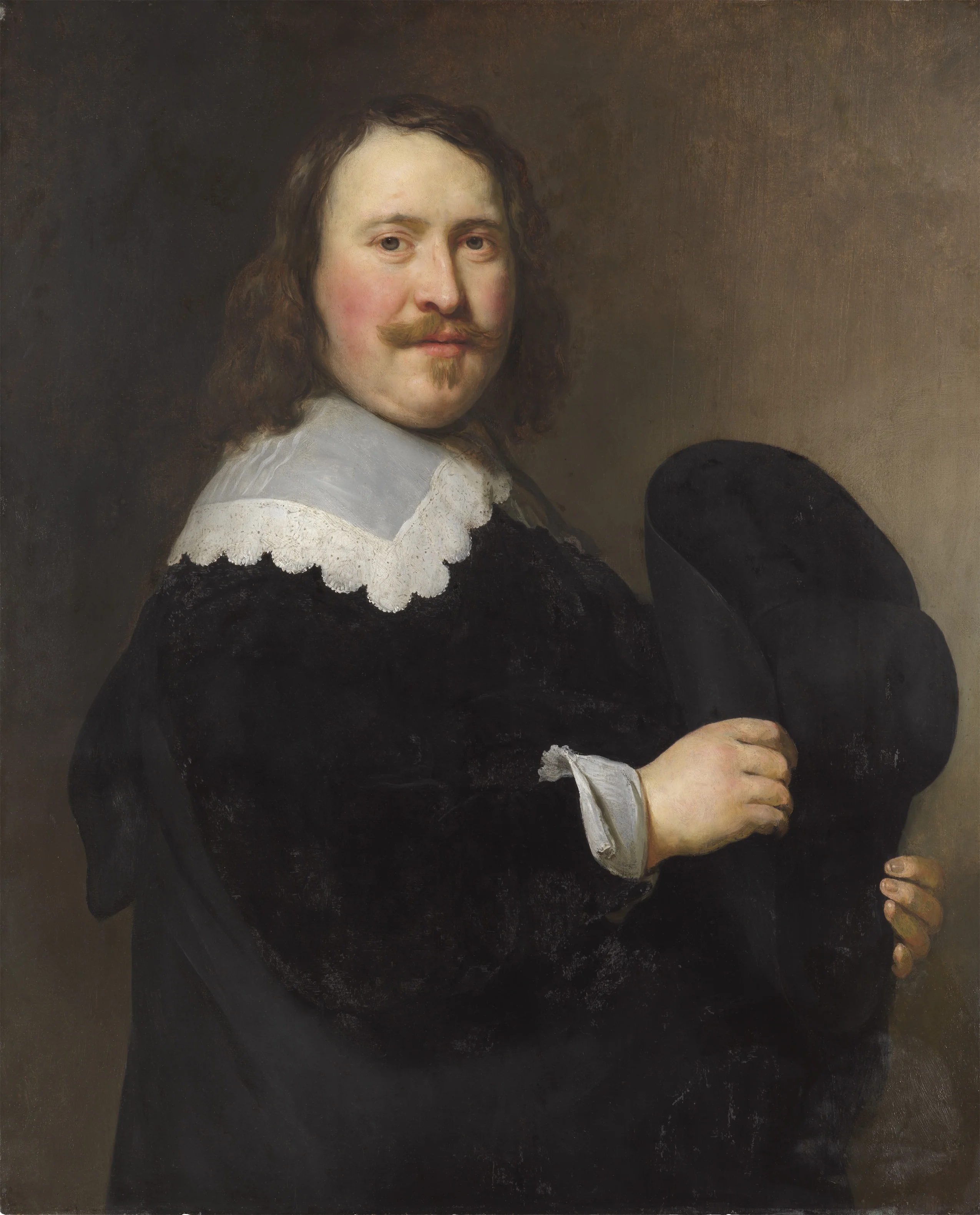 Portrait of a Man with a Hat, detail