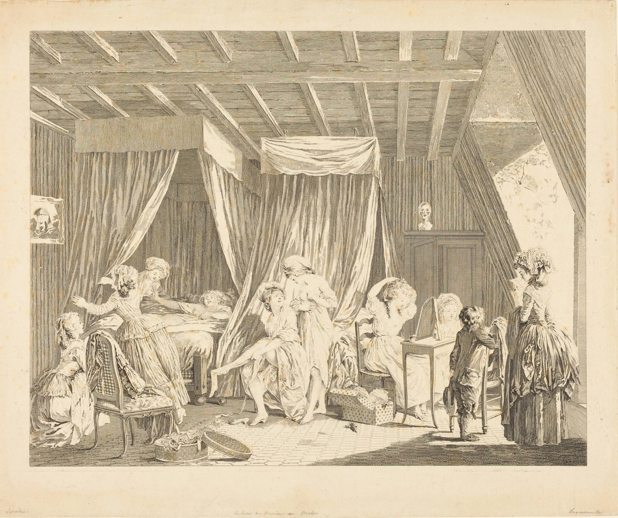 Le lever des ouvrieres en modes, detail