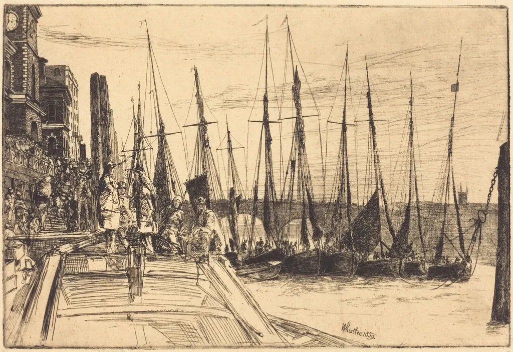 Billingsgate, by James McNeill Whistler, ink, 1859