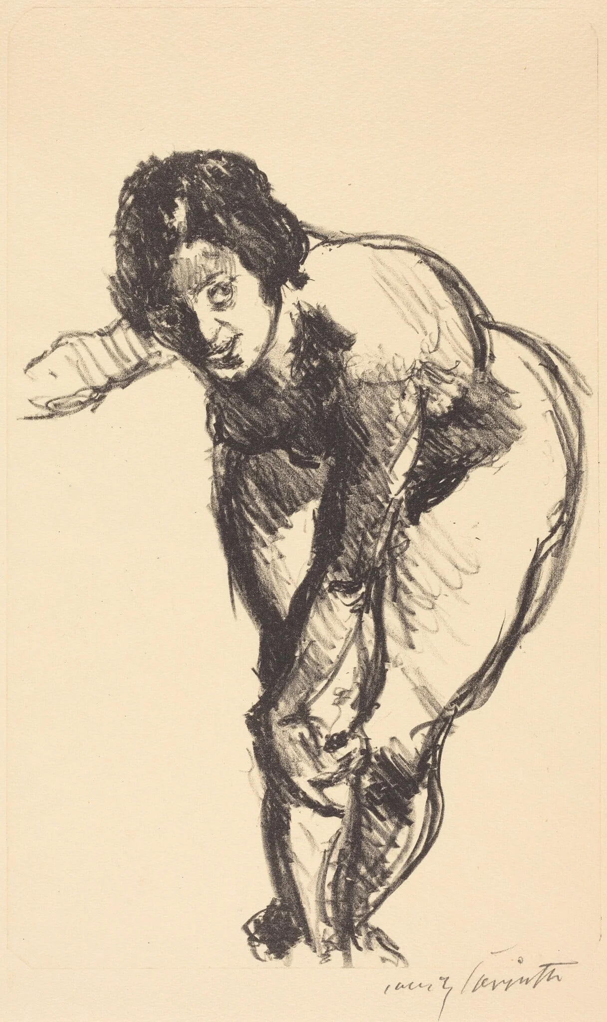 Gebeugter Akt (Nude Bending Forward), detail