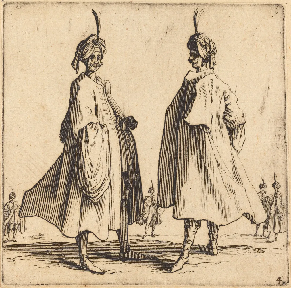Two Turks, by Jacques Callot, ink, 1622