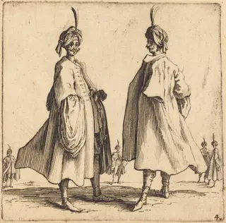 Two Turks, by Jacques Callot, ink, 1622