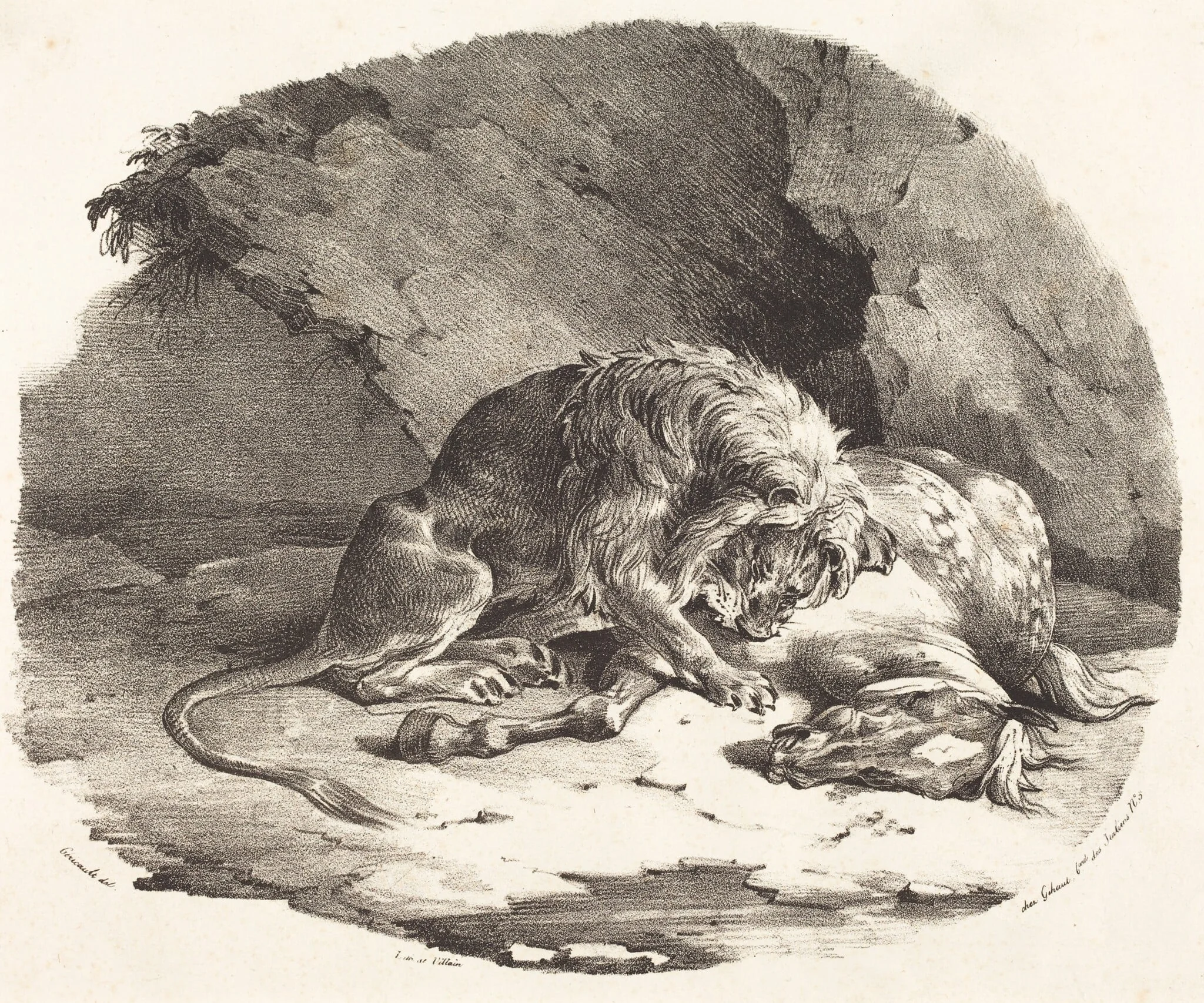 Lion Devouring a Horse, detail