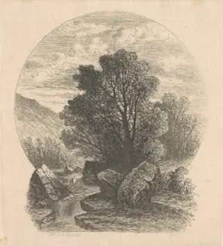 Little Cascade, by Carl C. Brenner, ink, 1880