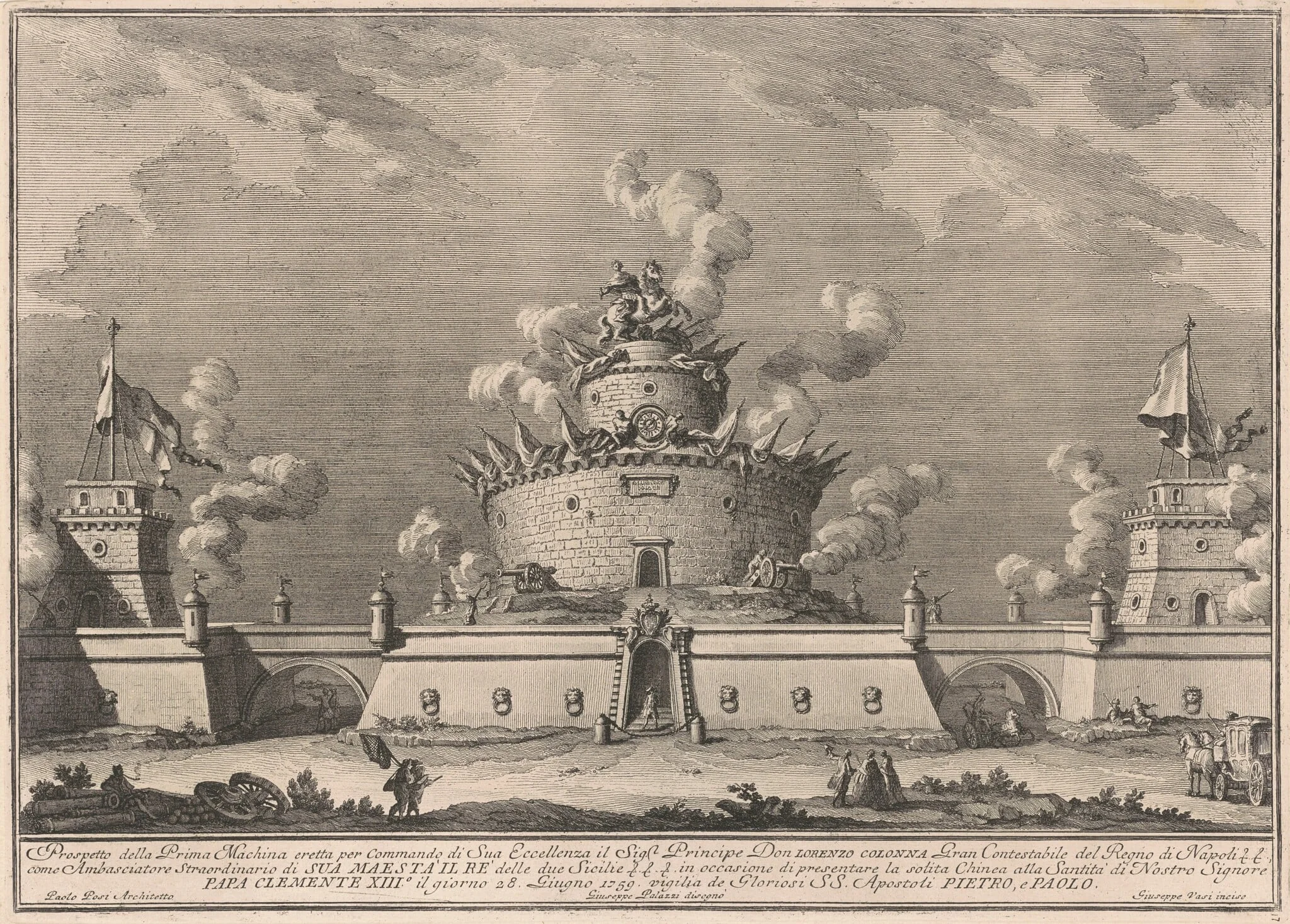 The Prima Macchina for the Chinea of 1759: A Fortress, detail
